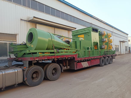 双工位悬链式抛丸机发货